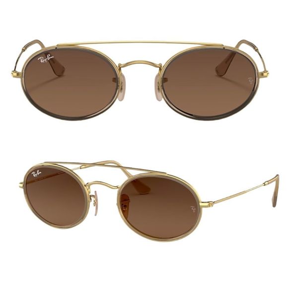 Ray-Ban Gold and Brown Sunglasses - Picture 1 of 16